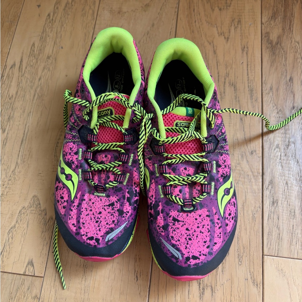 Saucony Neon Pink and Lime Athletic Shoes